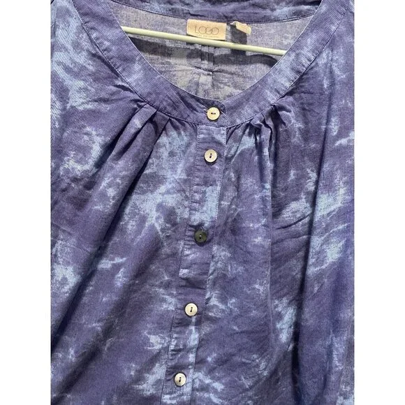 Logo by Lori Goldstein Blue TyeDye 2x blouse - Picture 3 of 6